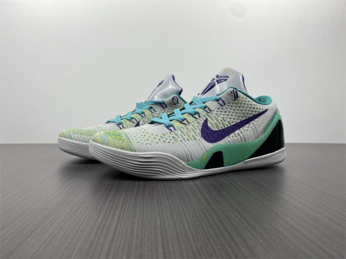 Nike Zoom Kobe 9 IX Grey Green Purple Shoes 630487-005