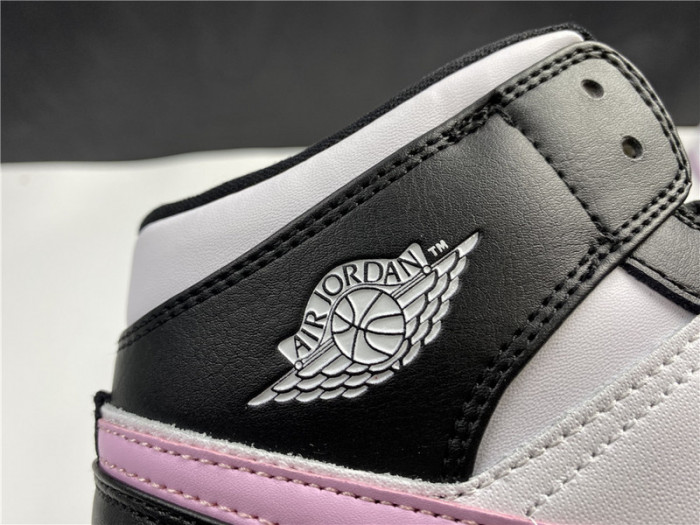 Air Jordan 1 Mid White Black Light Arctic Pink (GS) - 555112-103