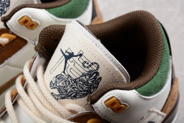 Air Jordan 3 Retro SE White Dark Brown Green 398614-500