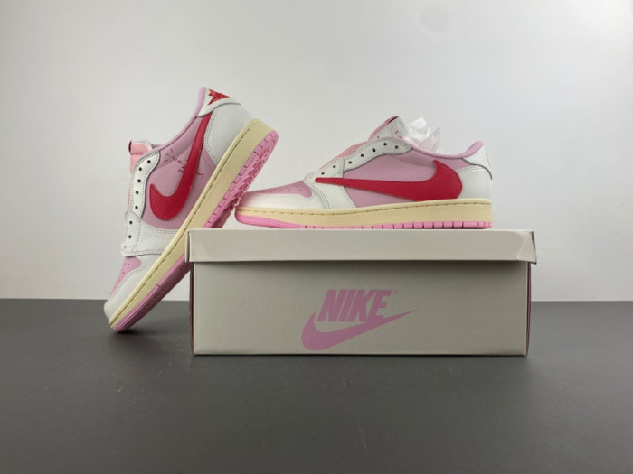 Travis Scott × AJ1 Low "Shy Pink" IQ7604-101